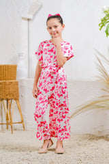 Sprinkles Stitched 1 Piece Summer Jumpsuit Kids Collection'2025-Pink Petals Jumpsuit