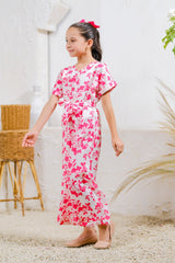 Sprinkles Stitched 1 Piece Summer Jumpsuit Kids Collection'2025-Pink Petals Jumpsuit