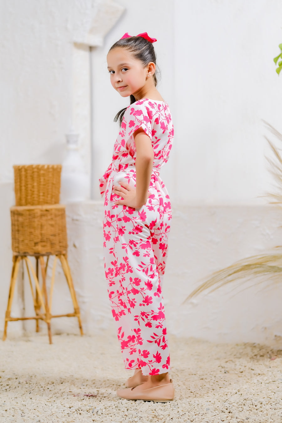 Sprinkles Stitched 1 Piece Summer Jumpsuit Kids Collection'2025-Pink Petals Jumpsuit
