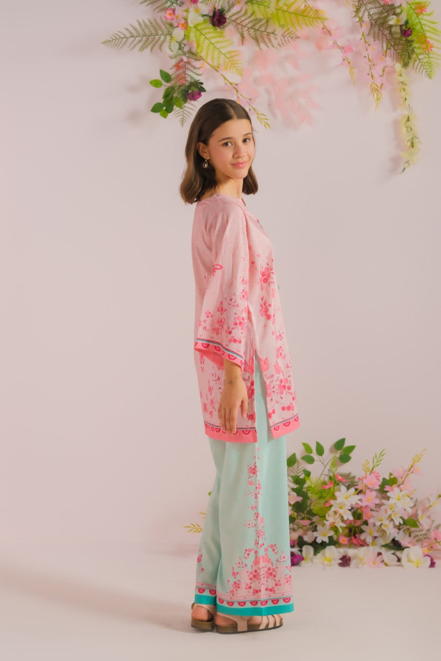 Sprinkles Stitched 2 Piece Summer Co Ord Sets Kids Collection'2025-Pink Petals- 2pcs