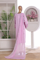 Khombi Stitched 3 Piece Summer Cotton Suit-Pink Rose-Pink