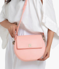 RTW Creation - Pink crocodile saddle bag