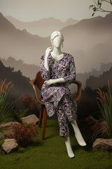 Doriya Luxe By Almeerah Stitched 2 Piece Premium Bana Dora Lawn Collection'2025-Plum Royale Charm