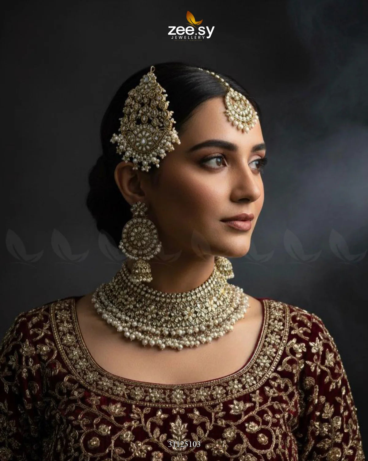 Precious Moitif Ornate Bridal Set - Zeesy Jewellery
