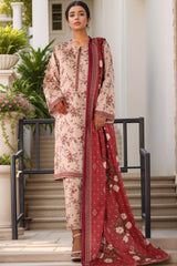 Bin Saeed Stitched 3 Piece Printed Khaddar Vol-03 Suit-WK-2383-Skin