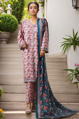 Bin Saeed Stitched 3 Piece Exclusive Printed Khaddar Vol-04 Suit-WK-2390-Pink