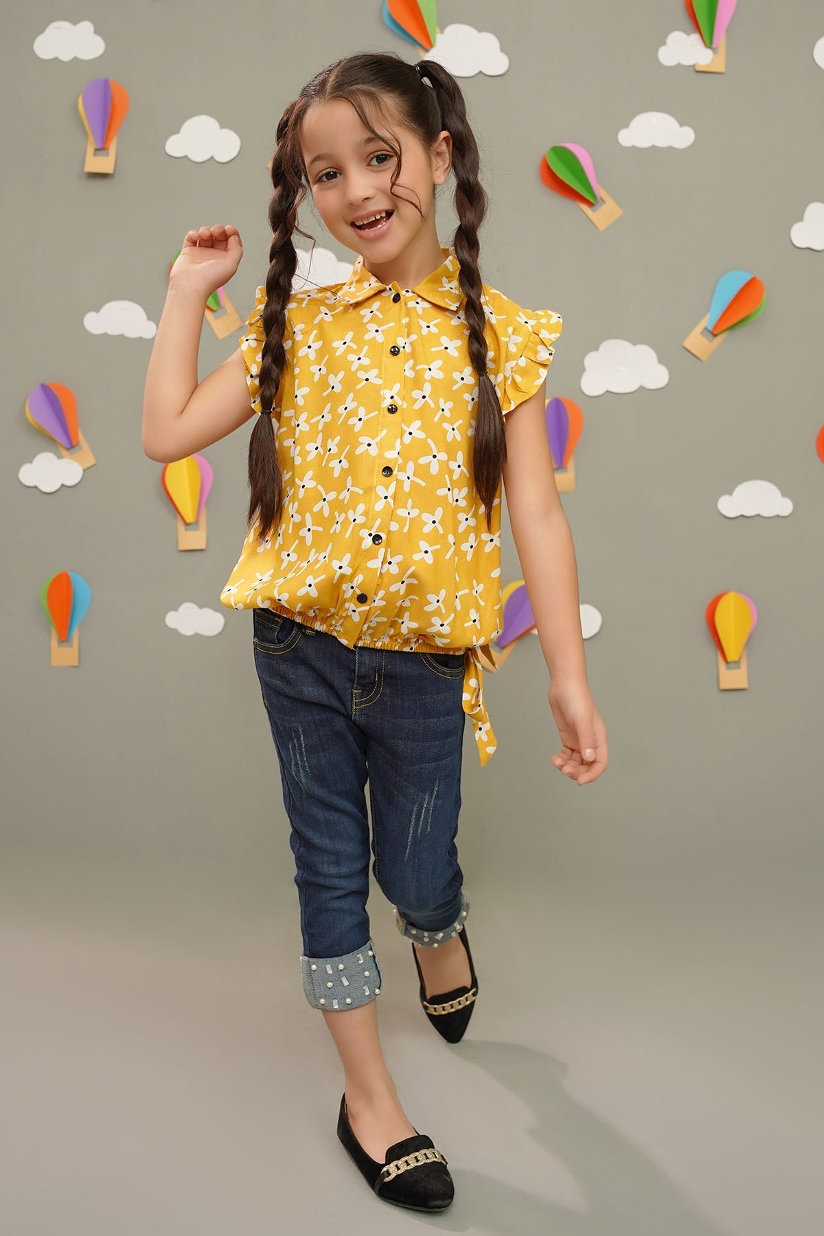 Printed Boski Linen Top - Wear Ochre