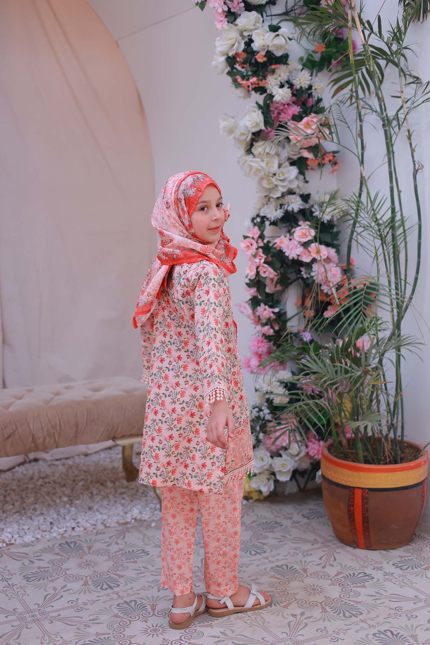 03 PC - PEACH- SHIRT - EMBROIDERED