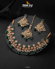 Prism Necklace Golden Green - Zeesy Jewellery