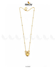 Puffed Heart Ribbon Bow Chain - Zeesy Jewellery