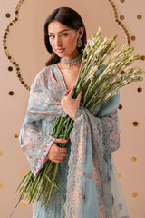 Dastak by Ramsha Unstitched 3 Piece Permium Chiffon Vol-03 Suit-Q-301