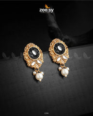 Quartz Earrings Black - Zeesy Jewellery