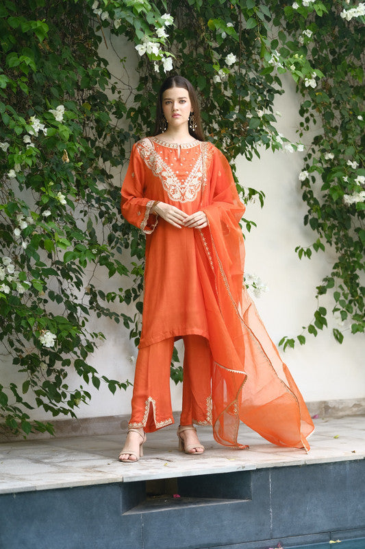 Sprinkles Stitched 3 Piece Formals Luxury Festive Women Collection'2025-Saffron Elegance 3pcs- Embroidered