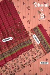 Bin Saeed 3 Piece Unstitched Printed Lawn Edition'01 Suit-RDL-01-Pink