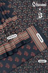 Bin Saeed 3 Piece Unstitched Printed Lawn Edition'01 Suit-RDL-11-R.Blue