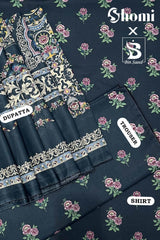Bin Saeed 3 Piece Unstitched Printed Lawn Edition'01 Suit-RDL-18-Blue