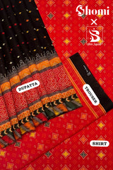 Bin Saeed 3 Piece Unstitched Printed Lawn Edition'01 Suit-RDL-21-Red