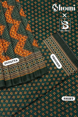 Bin Saeed 3 Piece Unstitched Printed Lawn Edition'01 Suit-RDL-25-Green