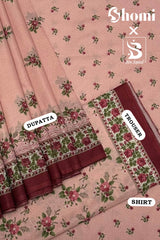 Bin Saeed 3 Piece Unstitched Printed Lawn Edition'01 Suit-RDL-31-Pink