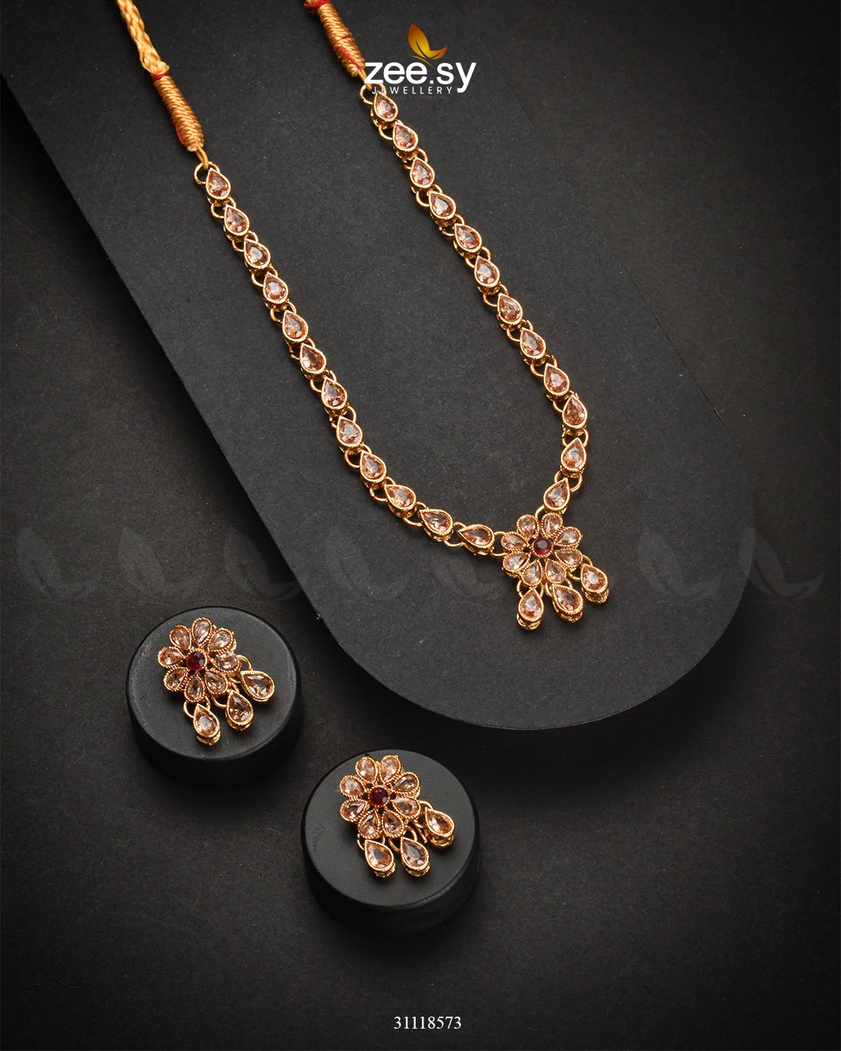 Meridian Necklace Set Red - Zeesy Jewellery