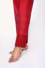 Sada Bahar Stitched Chikankari Emb Pret Cotton Trouser Suit-TR-CK-Maroon