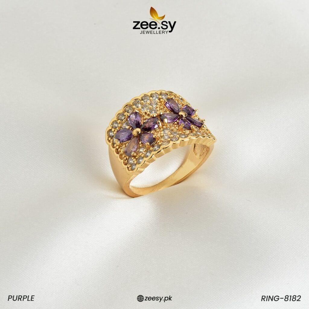 RING-8182 Purple - Zeesy Jewellery