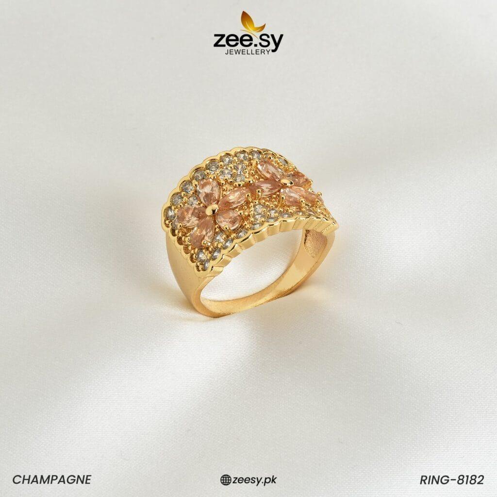 RING-8182 Champagne - Zeesy Jewellery