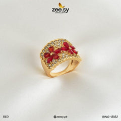 RING-8182 Red - Zeesy Jewellery