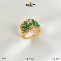 RING-8182 Green - Zeesy Jewellery