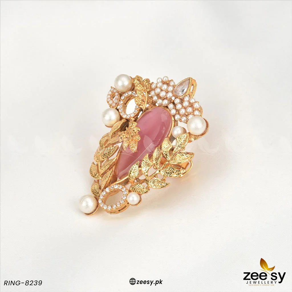 RING-8239 Pink - Zeesy Jewellery