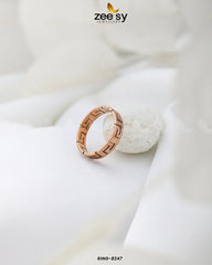 Maze Pattern Ring-8247 Rose Gold - Zeesy Jewellery