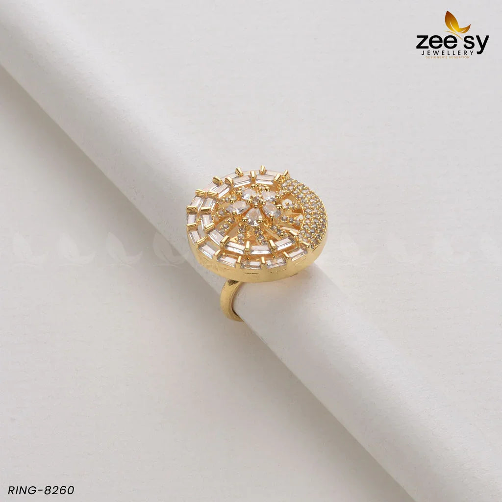 RING-8260 Golden White - Zeesy Jewellery
