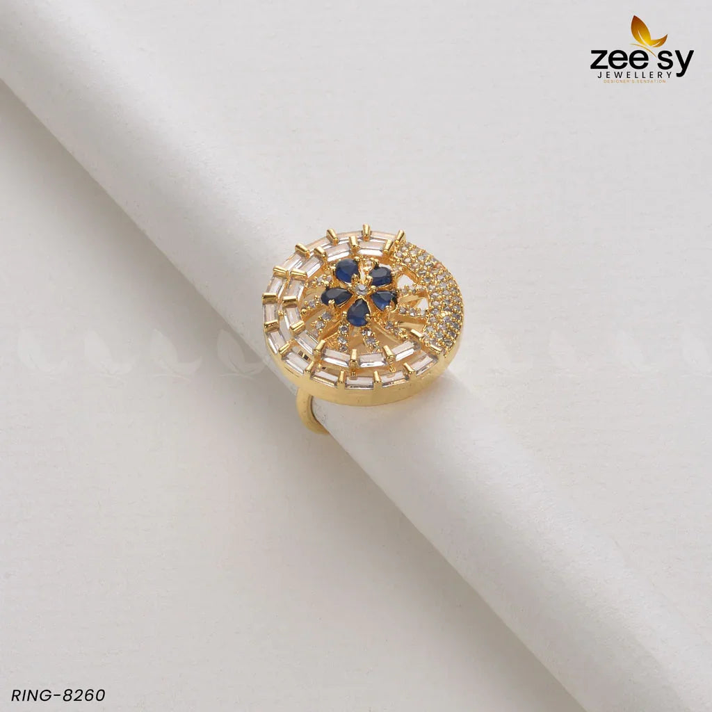 RING-8260 Golden Blue - Zeesy Jewellery