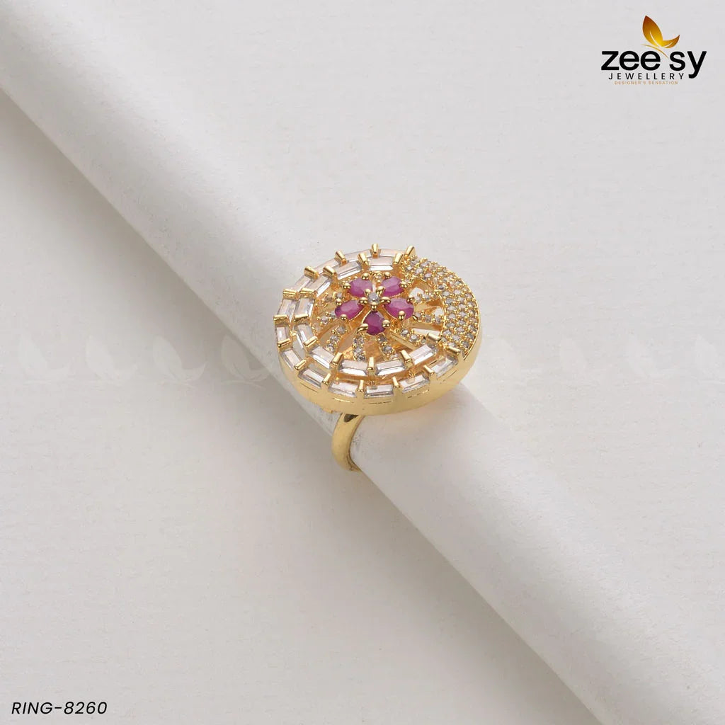 RING-8260 Golden Red - Zeesy Jewellery