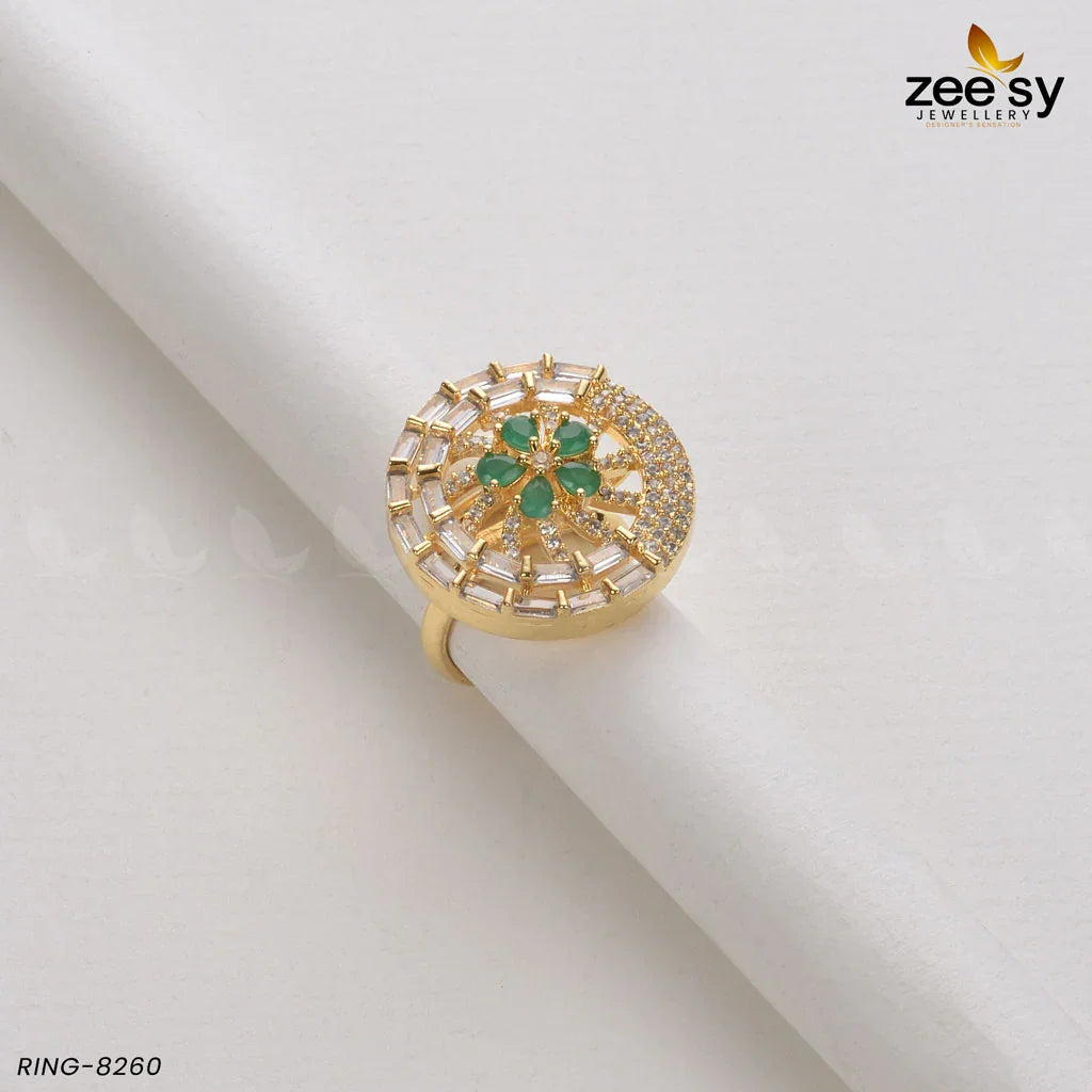 RING-8260 Golden Green - Zeesy Jewellery