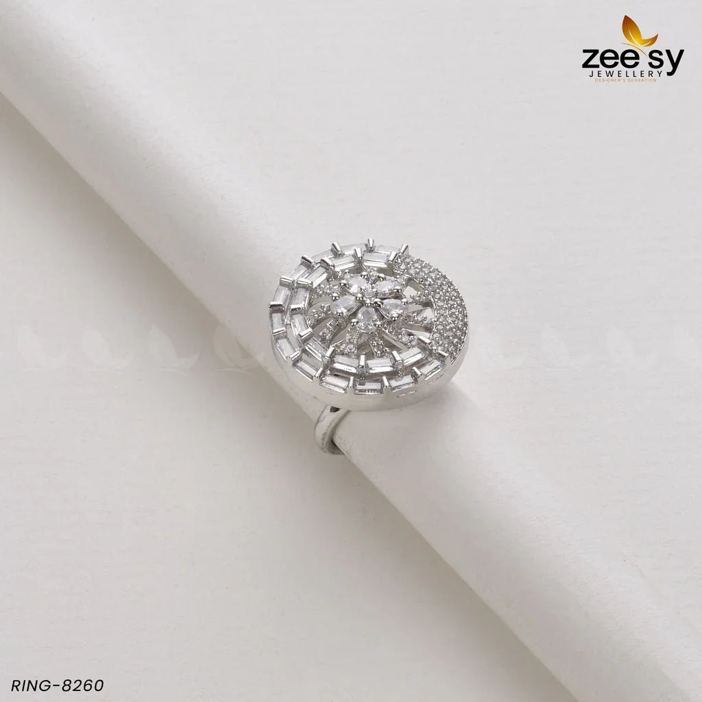 RING-8260 Silver White - Zeesy Jewellery