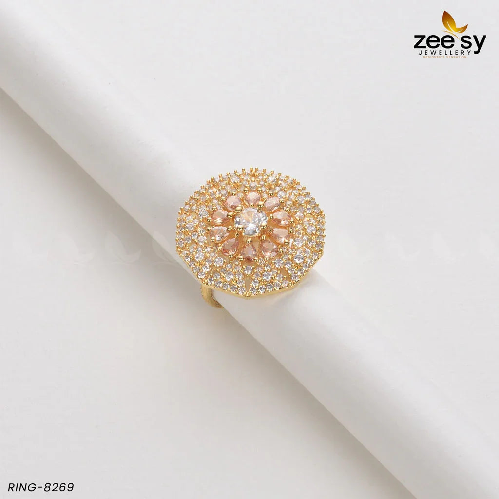 Round Ring-8269 Golden Champagne - Zeesy Jewellery
