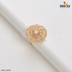 Round Ring-8269 Golden Champagne - Zeesy Jewellery