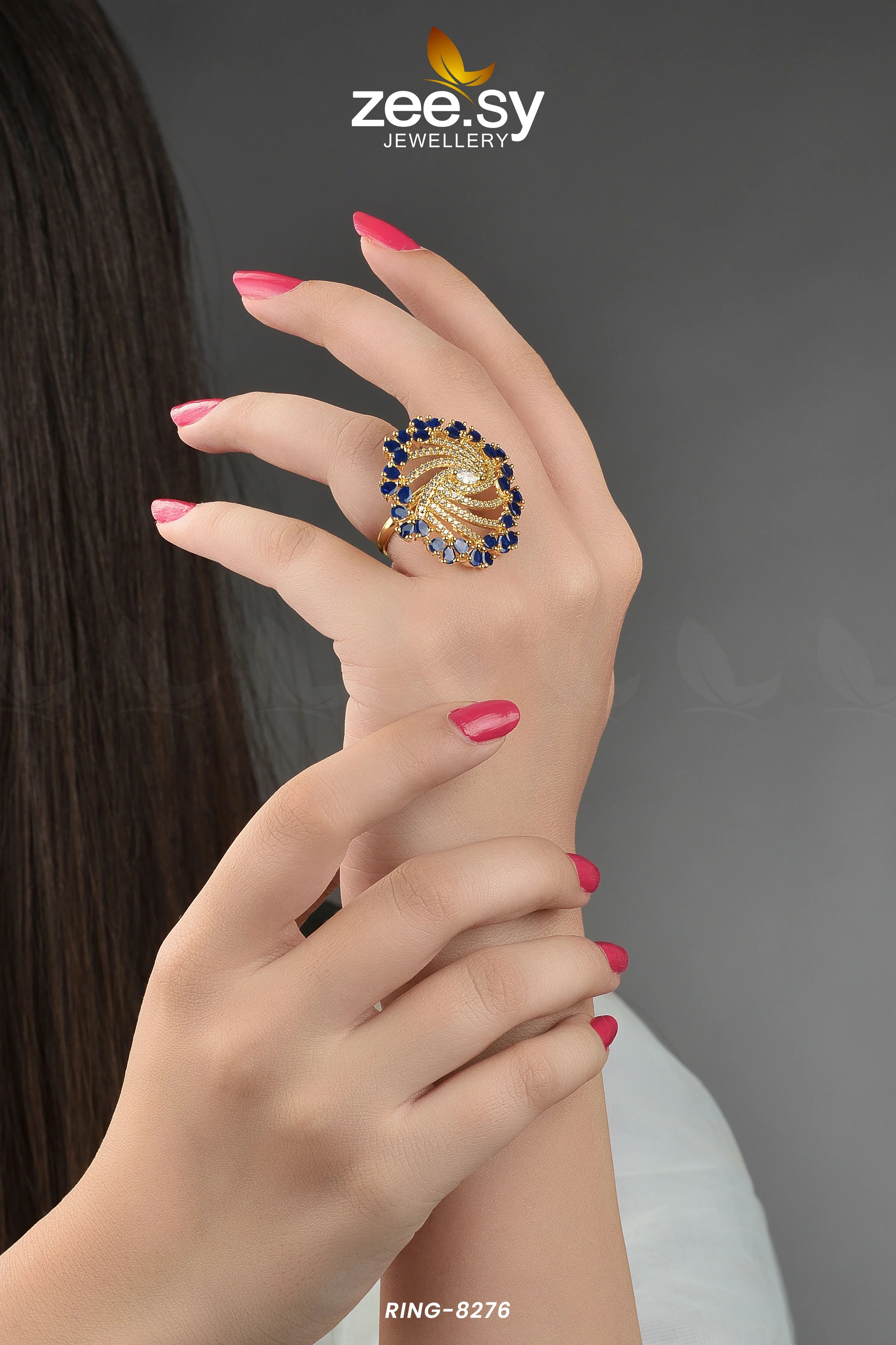 Rhinestone Ring-8276 - Zeesy Jewellery