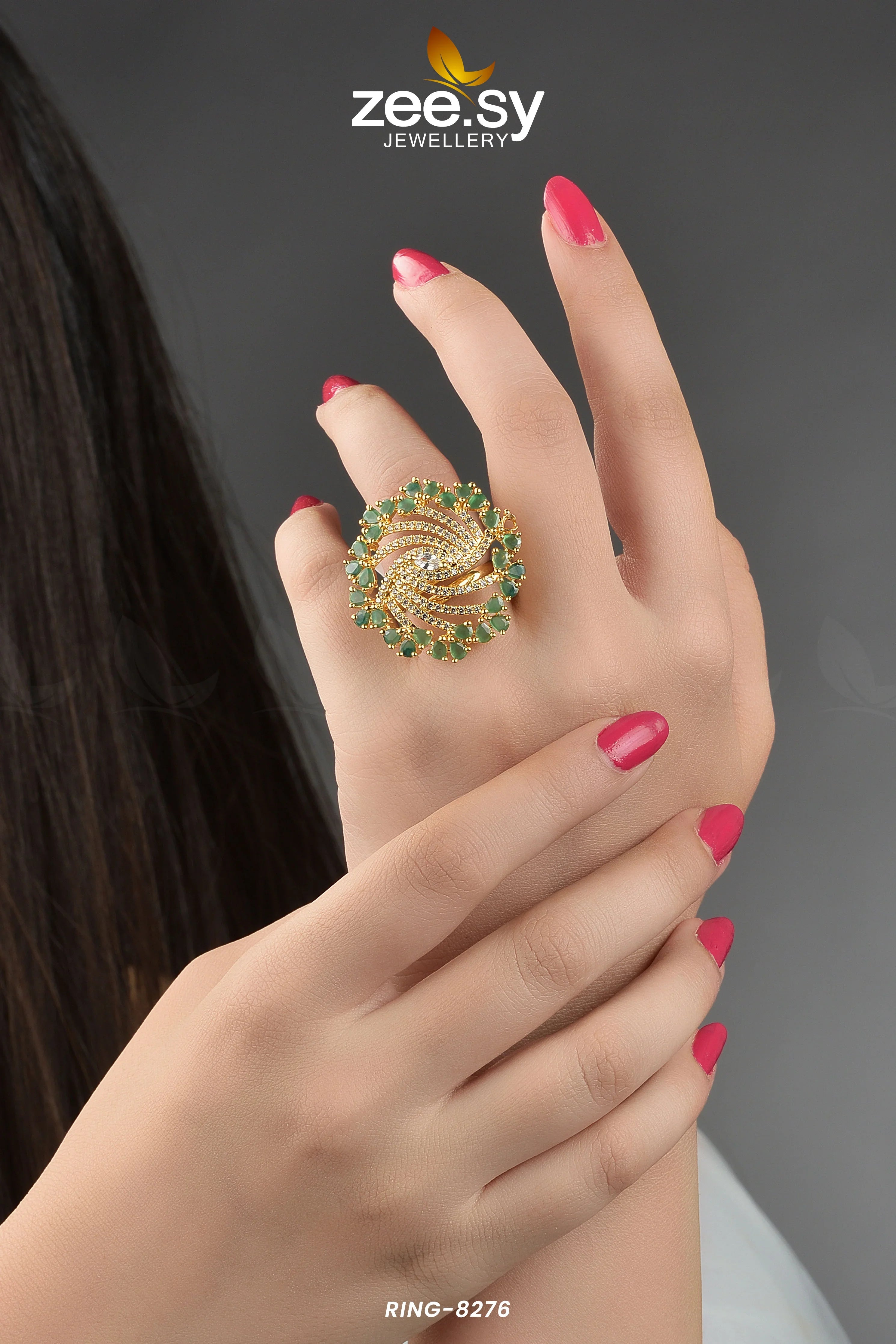 Rhinestone Ring-8276 - Zeesy Jewellery