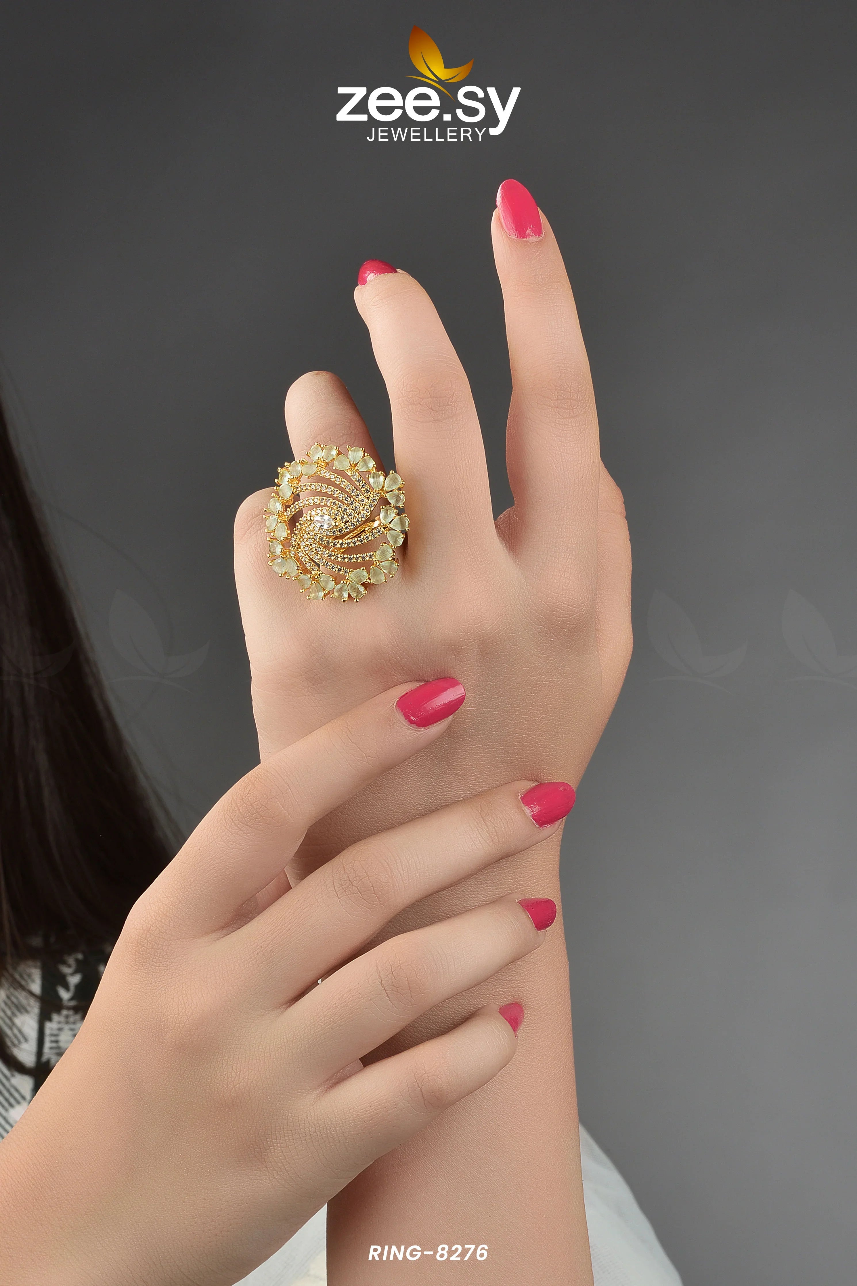 Rhinestone Ring-8276 - Zeesy Jewellery