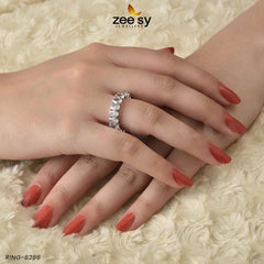 RING-8286 Silver White - Zeesy Jewellery