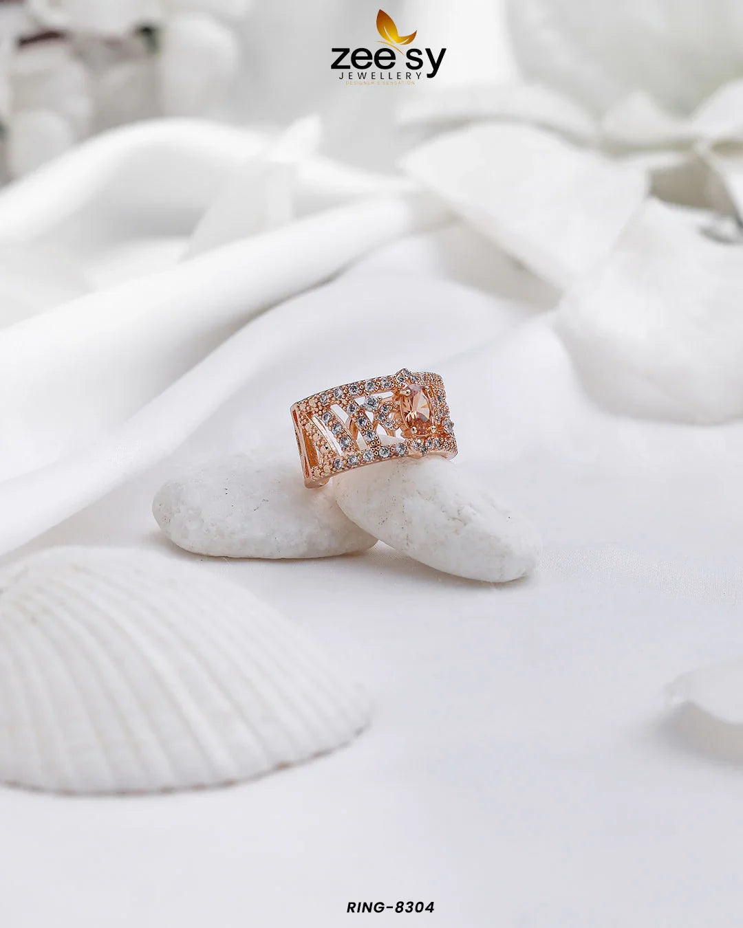 Ring-8304 Champagne - Zeesy Jewellery