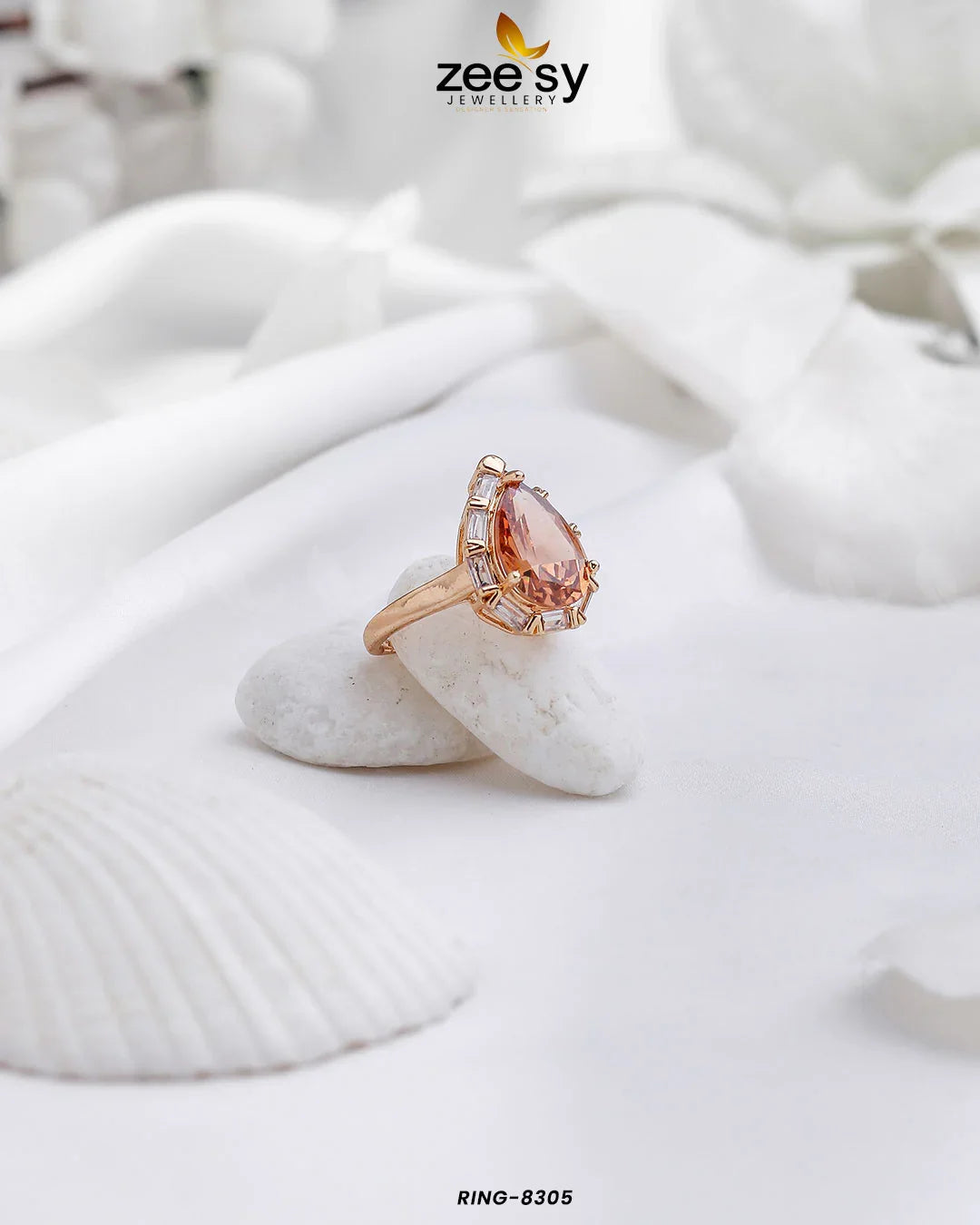 Ring-8305 Champagne - Zeesy Jewellery