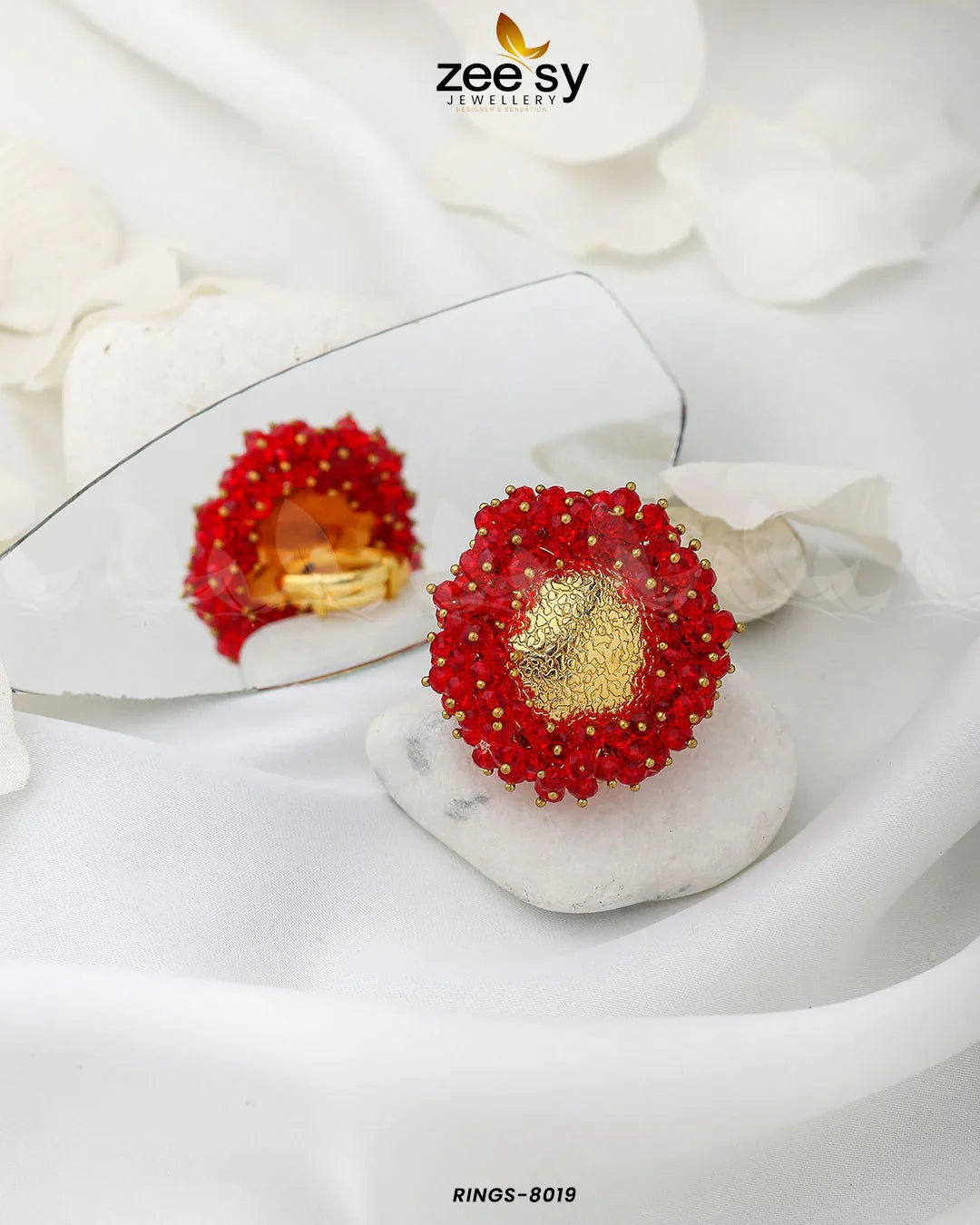 Rings-8019 Red - Zeesy Jewellery