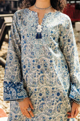 Taneez by Roheenaz Unstitched 3 Piece Block Printed Lawn Suit-RNB-05-B-Samira