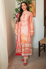 Selene By Roheenaz Unstitched 3 Piece Printed Cambric Fall Suit-RNP-02-B-Ezra