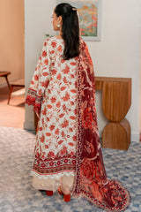 Selene By Roheenaz Unstitched 3 Piece Printed Cambric Fall Suit-RNP-03-A-Russet