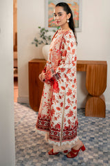 Selene By Roheenaz Unstitched 3 Piece Printed Cambric Fall Suit-RNP-03-A-Russet