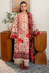 Selene By Roheenaz Unstitched 3 Piece Printed Cambric Fall Suit-RNP-03-A-Russet